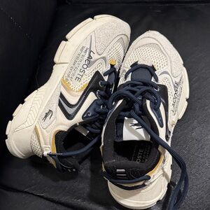 Lacoste Cream and Navy Athletic Shoes